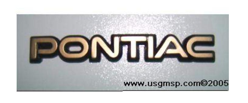 Emblem: "PONTIAC" LH Headlamp 87-90 GTA GOLD